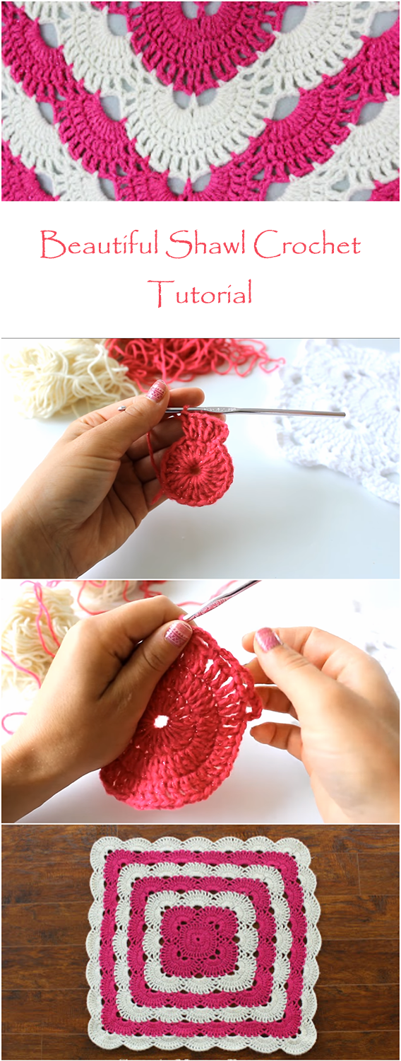 Crochet A Beautiful Shawl - Easy Step By Step Tutorial