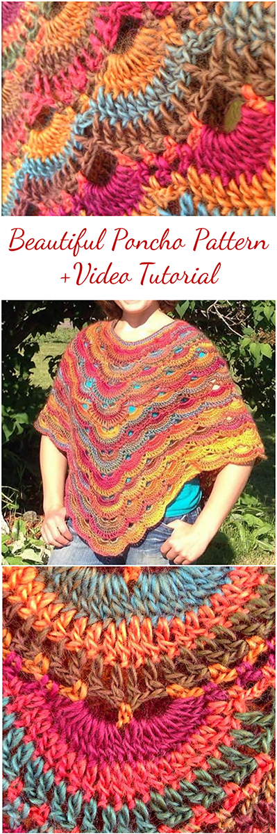 Learn How To Crochet The Poncho - Two Corner Poncho Video Pattern - Simple Step By Step Tutorial