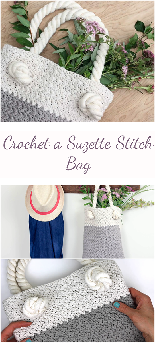 Suzette stitch bag - Step-by-step guide to crochet a suzette stitch bag