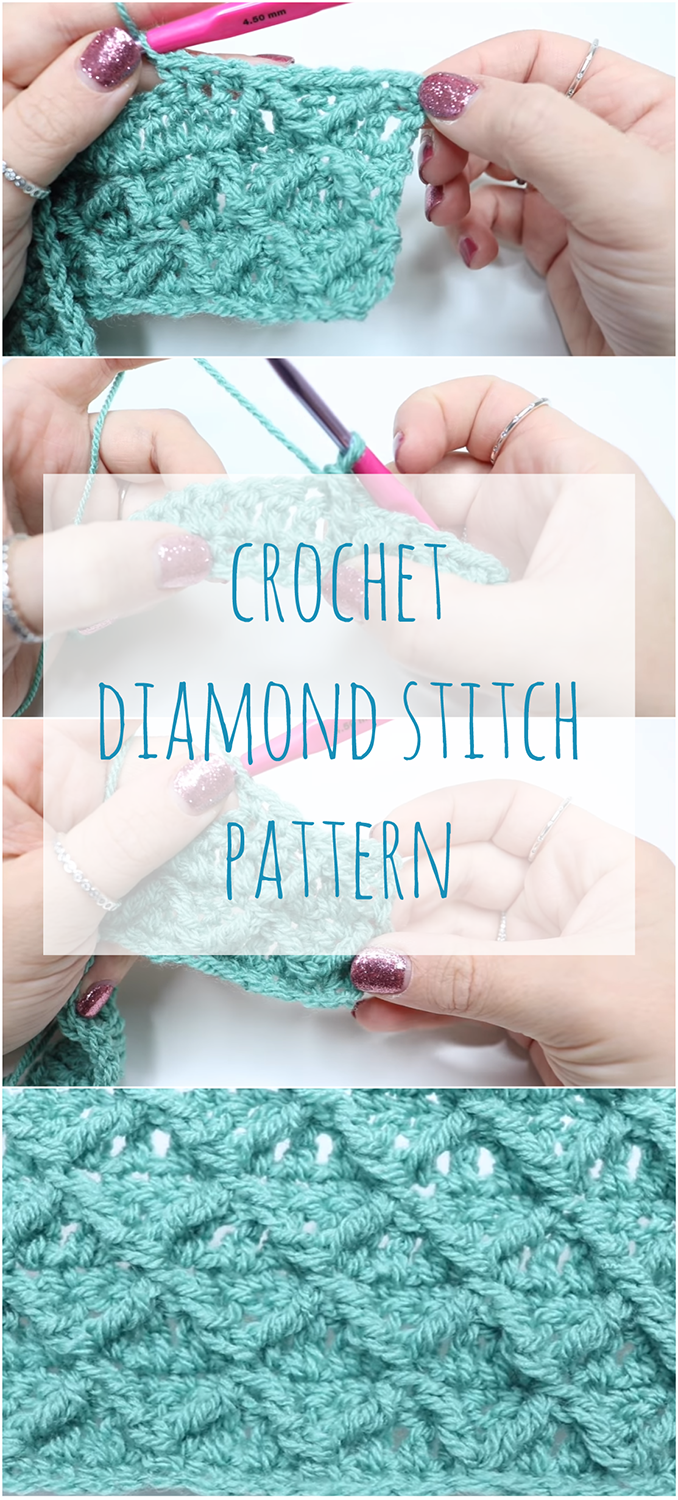 Crochet Diamond Stitch Pattern Tutorial 
