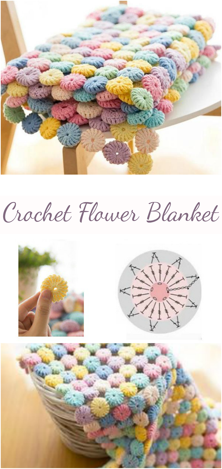 How To Crochet Flower Baby Blanket - Easy Tutorial + Free Video