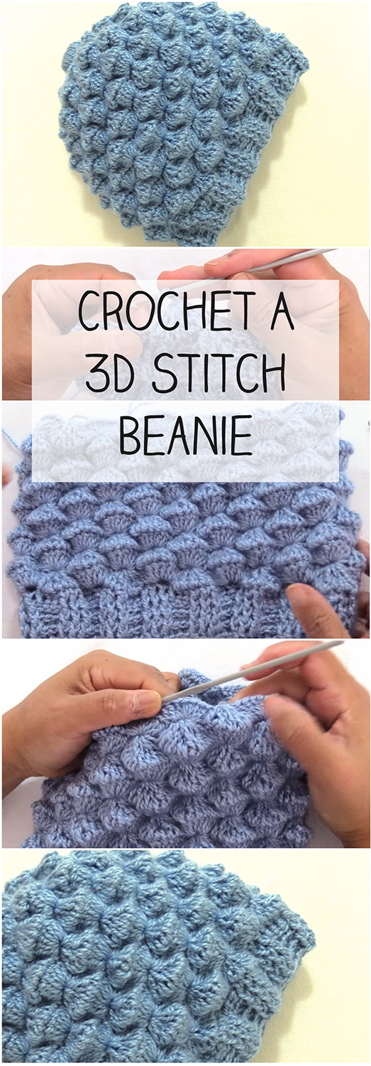 Crochet A 3D Stitch Beanie