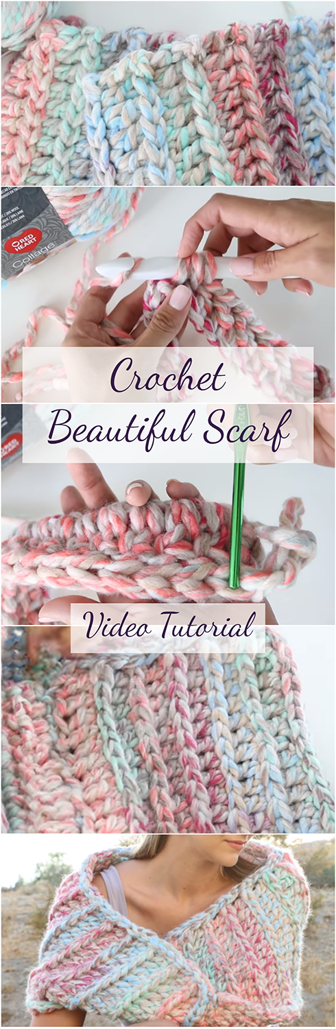 Crochet Beautiful Scarf Video Tutorial