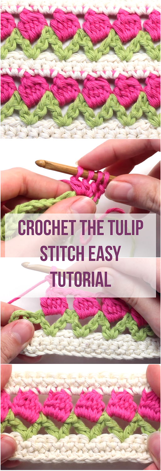 Crochet The Tulip Stitch Easy Tutorial2