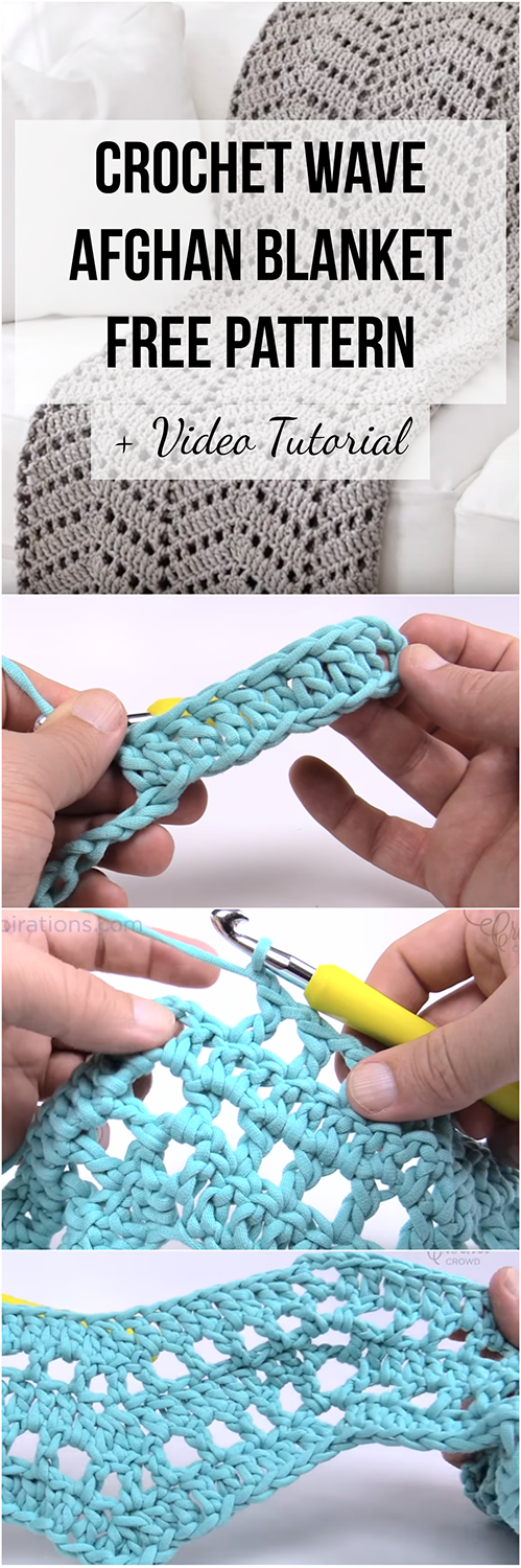 Crochet Wave Afghan Baby Blanket + Free Pattern + Step By Step Video Tutorial