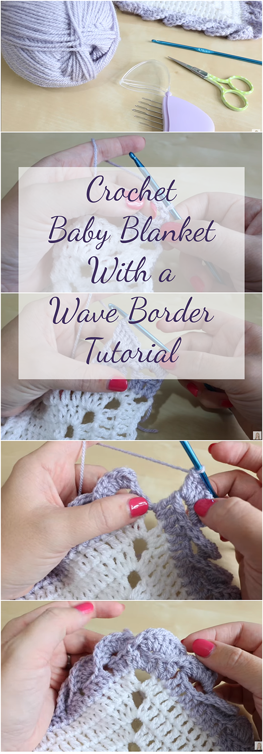 Crochet Baby Blanket With a Wave Border Tutorial