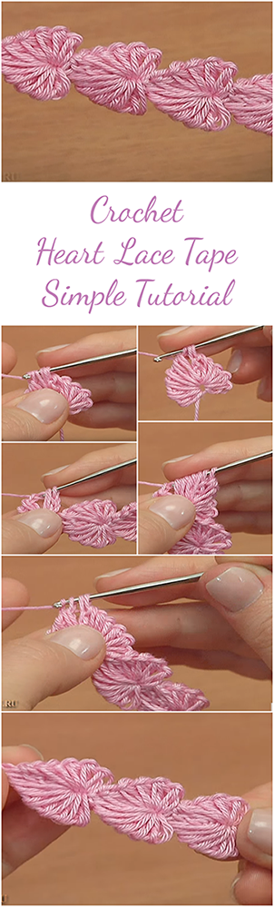 Crochet Heart Lace Tape Simple Tutorial