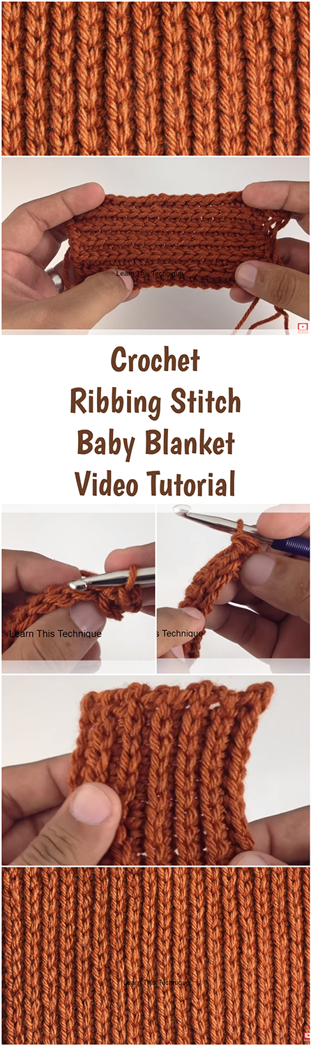 Crochet Ribbing Stitch Baby Blanket Video Tutorial