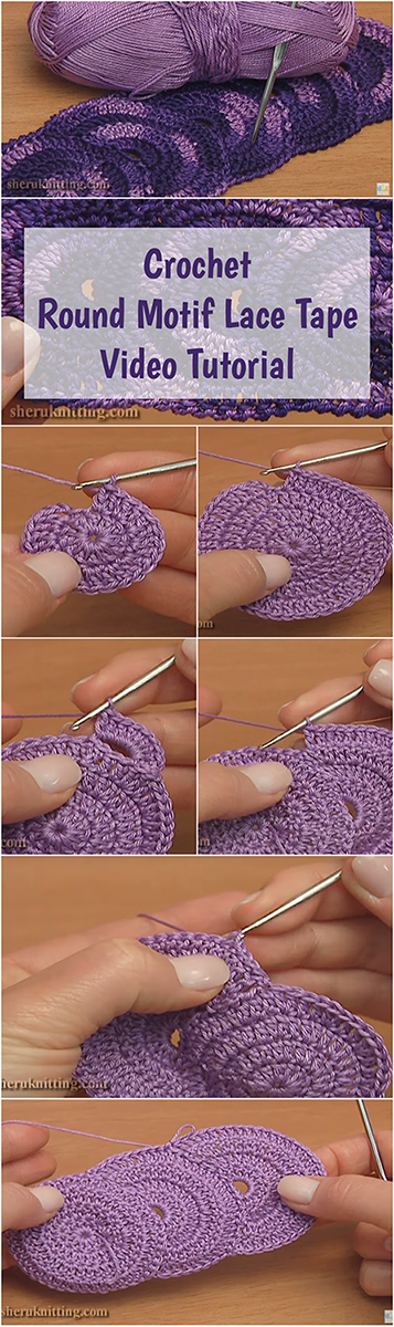 Crochet Round Motif Lace Tape Video Tutorial For Beginners