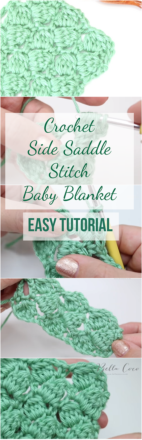 Crochet Side Saddle Stitch Baby Blanket Easy Tutorial