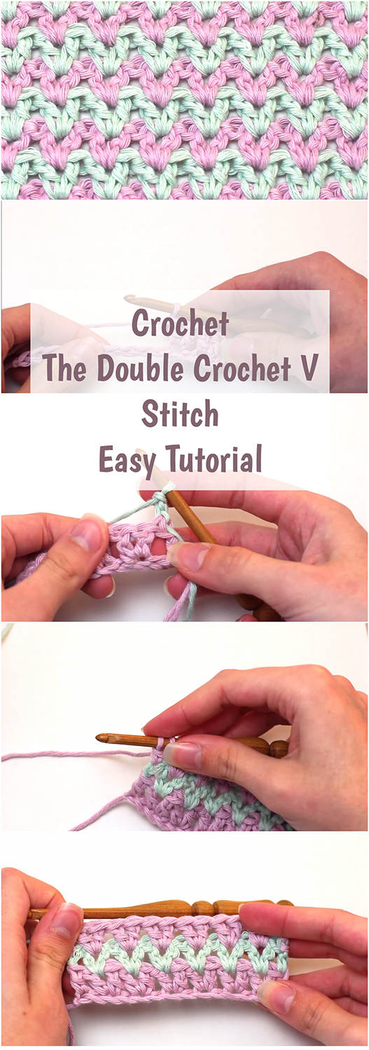 Crochet The Double Crochet V Stitch Easy Tutorial