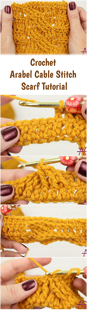 Crochet Arabel Cable Stitch Scarf Tutorial