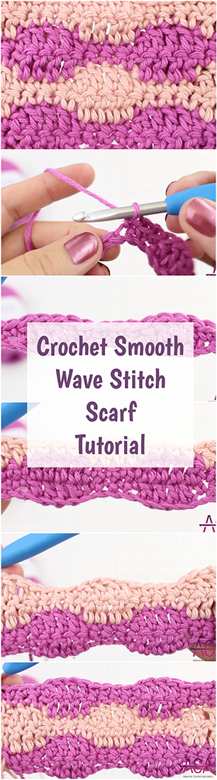 Crochet Smooth Wave Stitch Scarf Tutorial