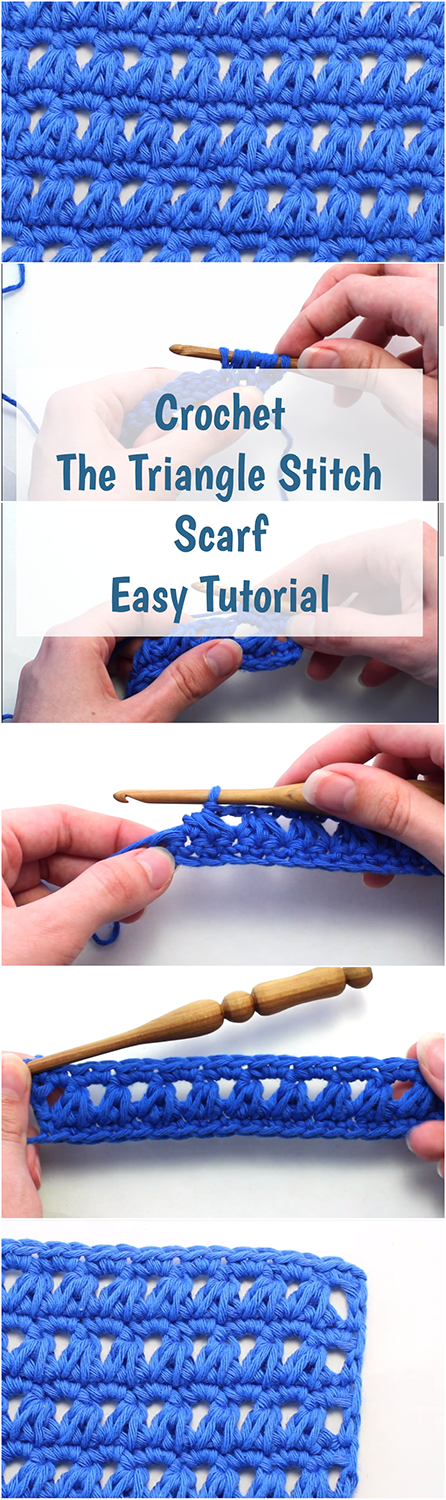 Crochet The Triangle Stitch Scarf Easy Tutorial