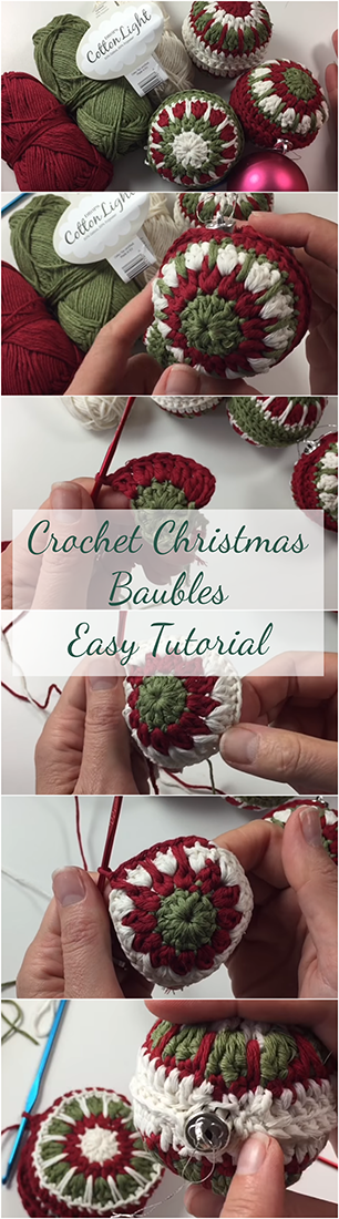 Crochet Christmas Baubles Easy Tutorial
