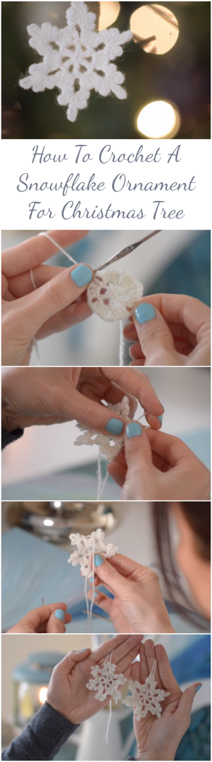 How To Crochet A Snowflake Ornament - Video Tutorial For Beginners + Free Pattern