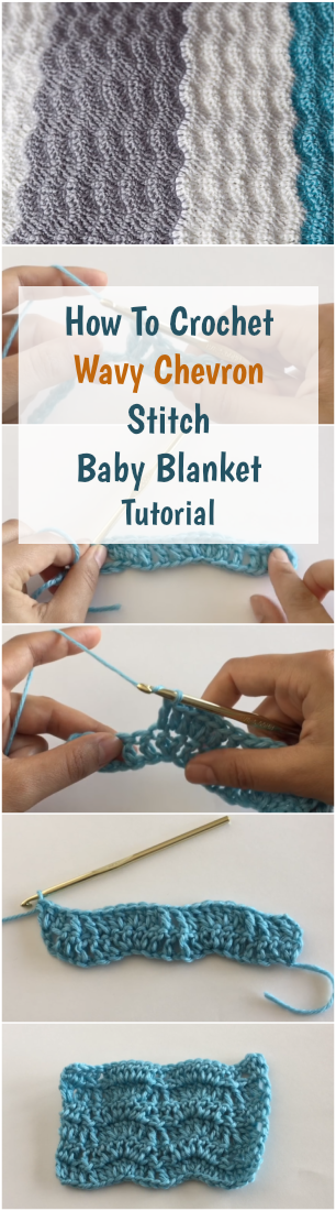 How To Crochet Wavy Chevron Stitch Baby Blanket Tutorial