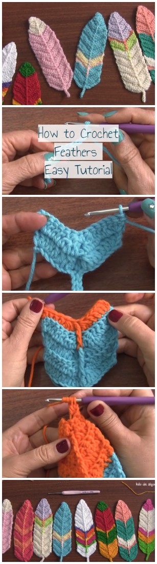 How to Crochet Feathers Easy Tutorial