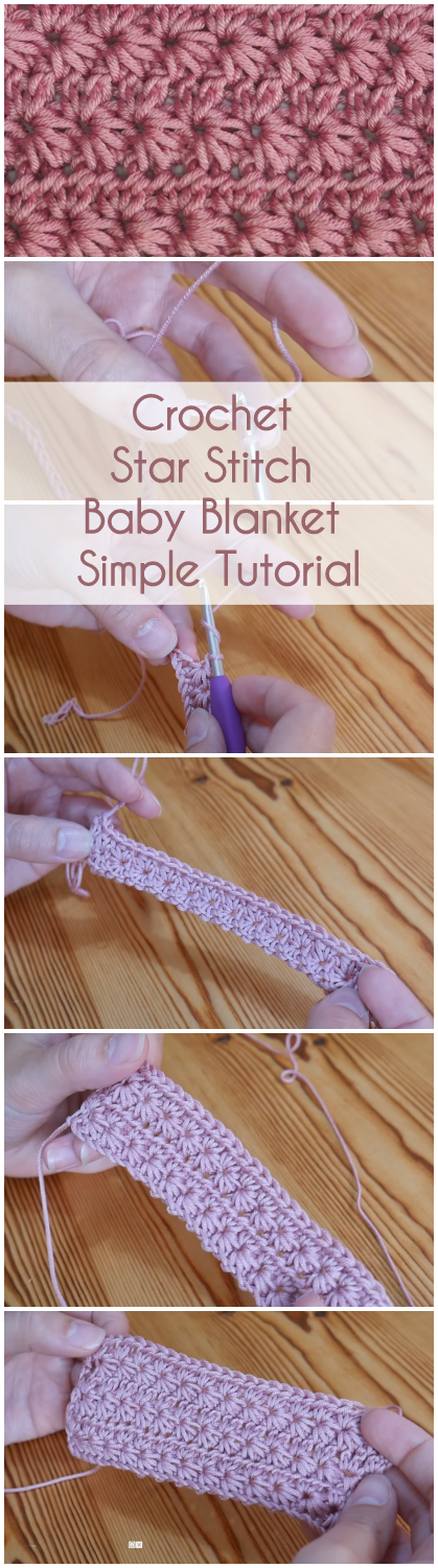 Crochet Star Stitch Baby Blanket Simple Tutorial