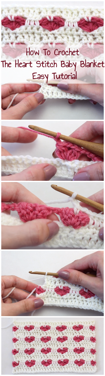 How To Crochet The Heart Stitch Baby Blanket Easy Tutorial