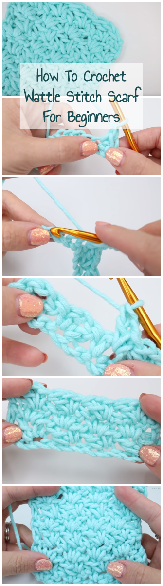 How To Crochet Wattle Stitch Scarf For Beginners