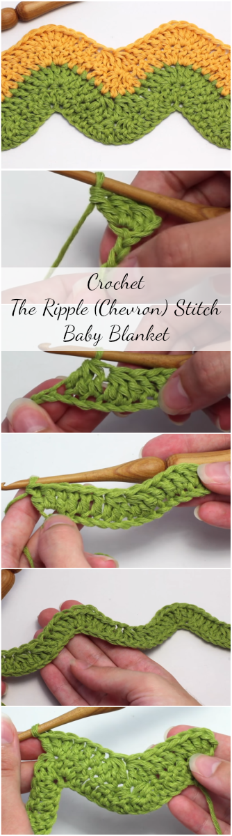Crochet The Ripple (Chevron) Stitch Baby Blanket