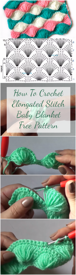 HHow To Crochet Elongated Stitch Baby Blanket + Free Pattern | Easy Tutorial