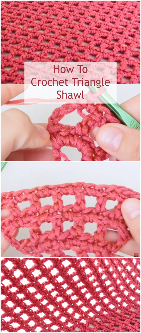 How To Crochet Triangle Shawl - Easy Stitch Tutorial + Free Step-by-step Video For Beginners