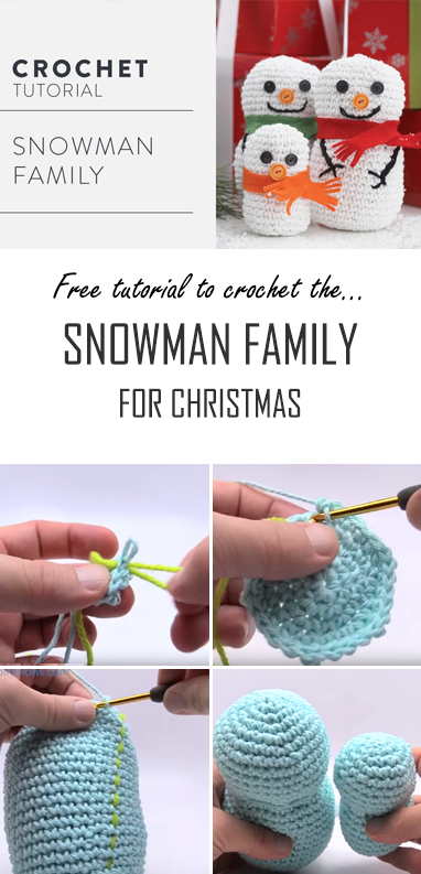 Crochet The Christmas Snowman Family - Easy Tutorial For Beginners