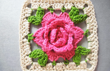 Crochet Rose Square Motif | Free Pattern & Video Guide For Beginners